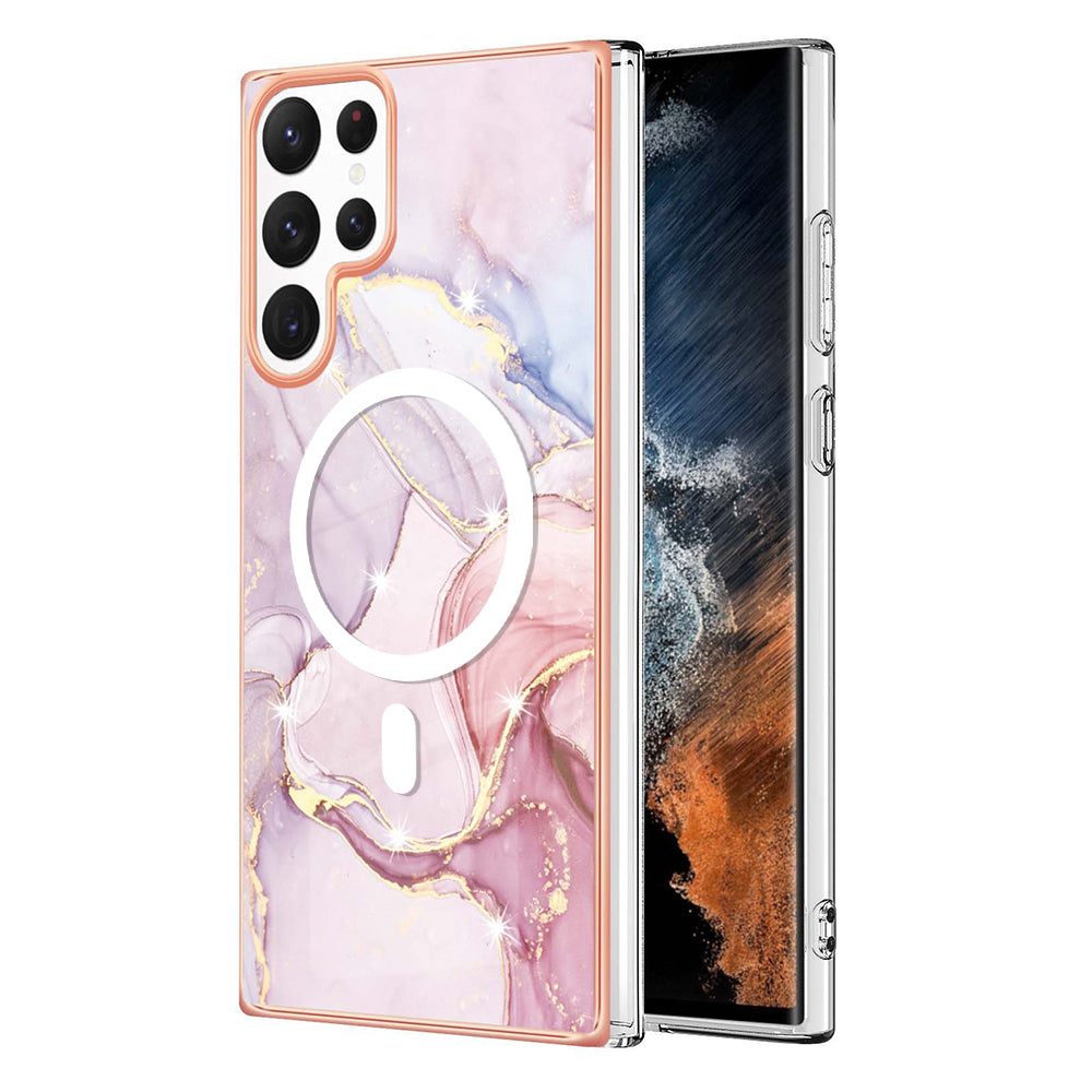 YB IMD Series-19 for Samsung Galaxy S22 Ultra 5G Magnetic Electroplated IMD Phone Case 2.0mm TPU Back Cover YB IMD Series-19 for Samsung Galaxy S22 Ultra 5G Magnetic Electroplated IMD Phone Case 2.0mm TPU Back Cover